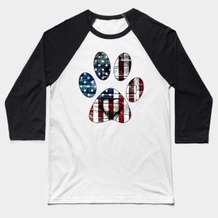 Patriotic Dog Paw American Flag Wall T-Shirt Gift For 4th Of July Baseball T-Shirt